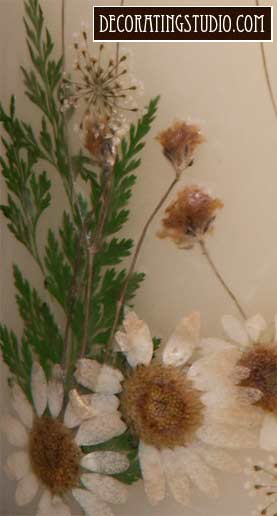 wedding candle with dried flowers