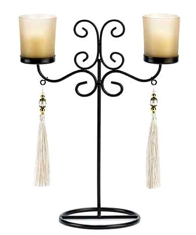 tasseled votive candle centerpiece