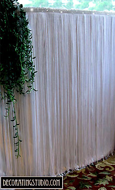 brides wedding table fringe skirting