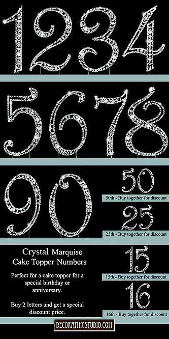 Birthday and anniversary cake topper numbers 1.2.3.4.5,6,7,8,9,0