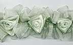 green organza wedding table decor