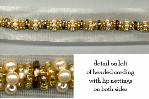 beaded cording with net lip on 2 sides
