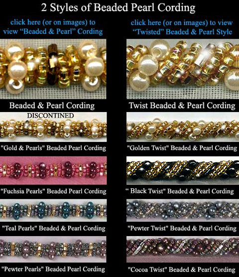 seed beaded and pearl cording trimming