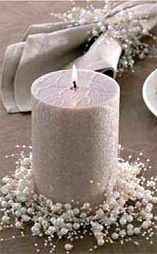 beaded candle and beaded napkin ring
