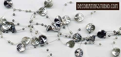 silver leaves tabletop garland decor