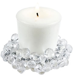 crystal clear beaded candle rings