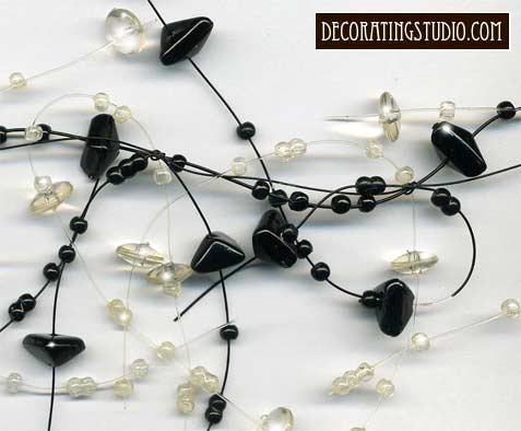 black & clear beaded garland