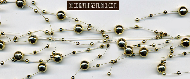 metallic gold pearl garland