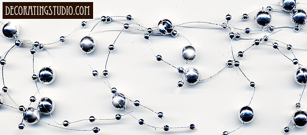 metallic silver pearl garland