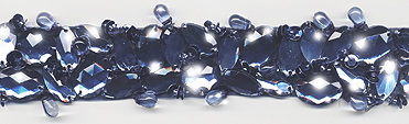 navy faceted jeweled embellished trim