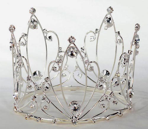Rhinestone & Silver Cake Crown