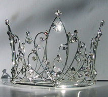 detail of rhinestone & silver cake crown