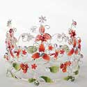 red Floral cake crown topper