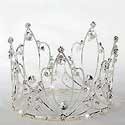 rhinestone & silver cake crown topper