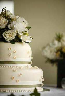flowers added to top of cake