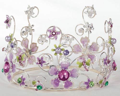 Lavender Jeweled & Floral Cake Crown Topper