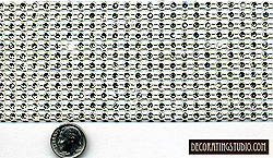 rows of rhinestones on mesh