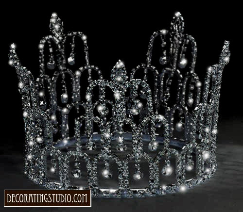 Rhinestone Teardrop Cake Crown Topper