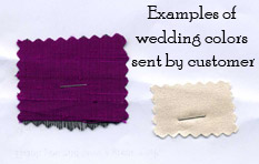 cuttings of wedding colors and bridesmaid dresses