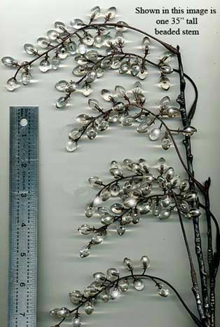 beaded willow branch with hanging branches