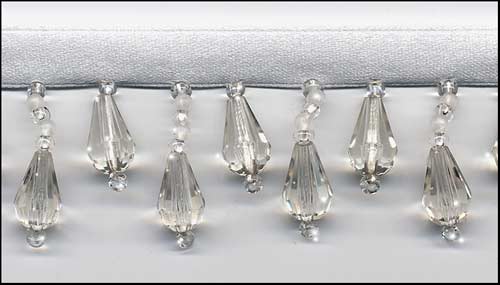 crystal clear beaded fringe trim