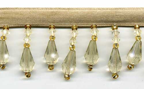 ivory gold beaded fringe