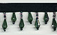 dark green beaded fringe