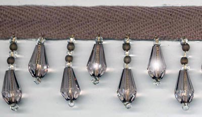 rosy gray beaded trim