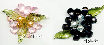 clear, pink, purple or black beaded gem appliques