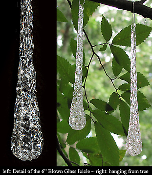 blown glass icicle teardrop