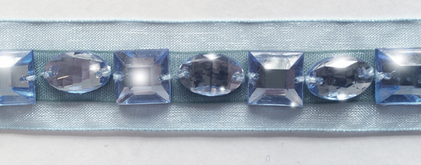 organza jeweled ribbon in blue