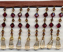 beaded fringe trim burgundy