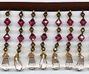 taupe & rose teardrop beaded fringe