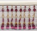 beaded fringe trim rose