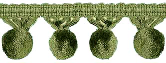 sage green chenille pom pom trim