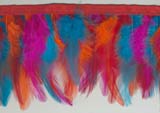 rainbow colored feather trim