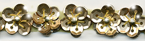 sequin flower trim in gold