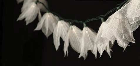 natural ivory flower string lights bridal and wedding decor
