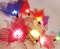 multi colored flower string lights