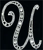 U monogram cake topper