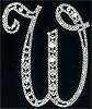 Initial W crystal wedding cake monogram