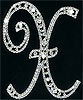 X initial cake topper