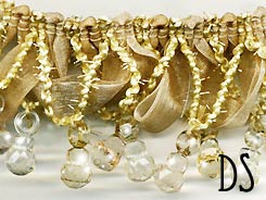 organza looped ribbon beaded trim