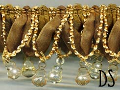 organza and beaded looped decorative trimming
