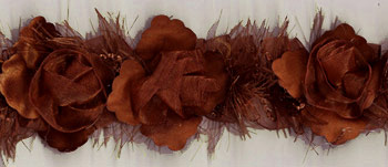 Flower Trim in Gold & Brown