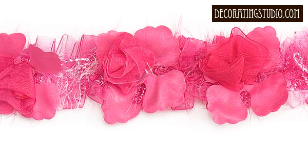 Flower Trim in Fuchsia