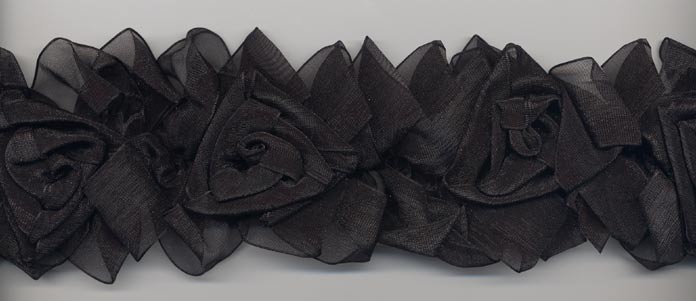 black organzaflower trim
