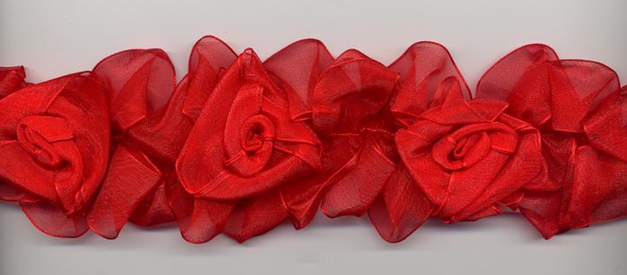 red organza flower trim