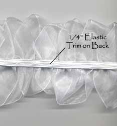 back of elastic organza flower trim