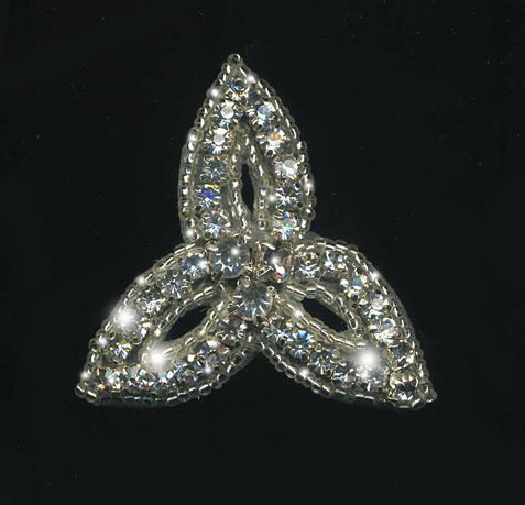 3 petal lotus rhinestone applique